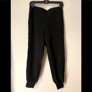 Express sequin tuxedo stripe ankle jogger pant. Size S.